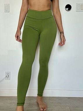 High-Waist Olive Green Active Leggings